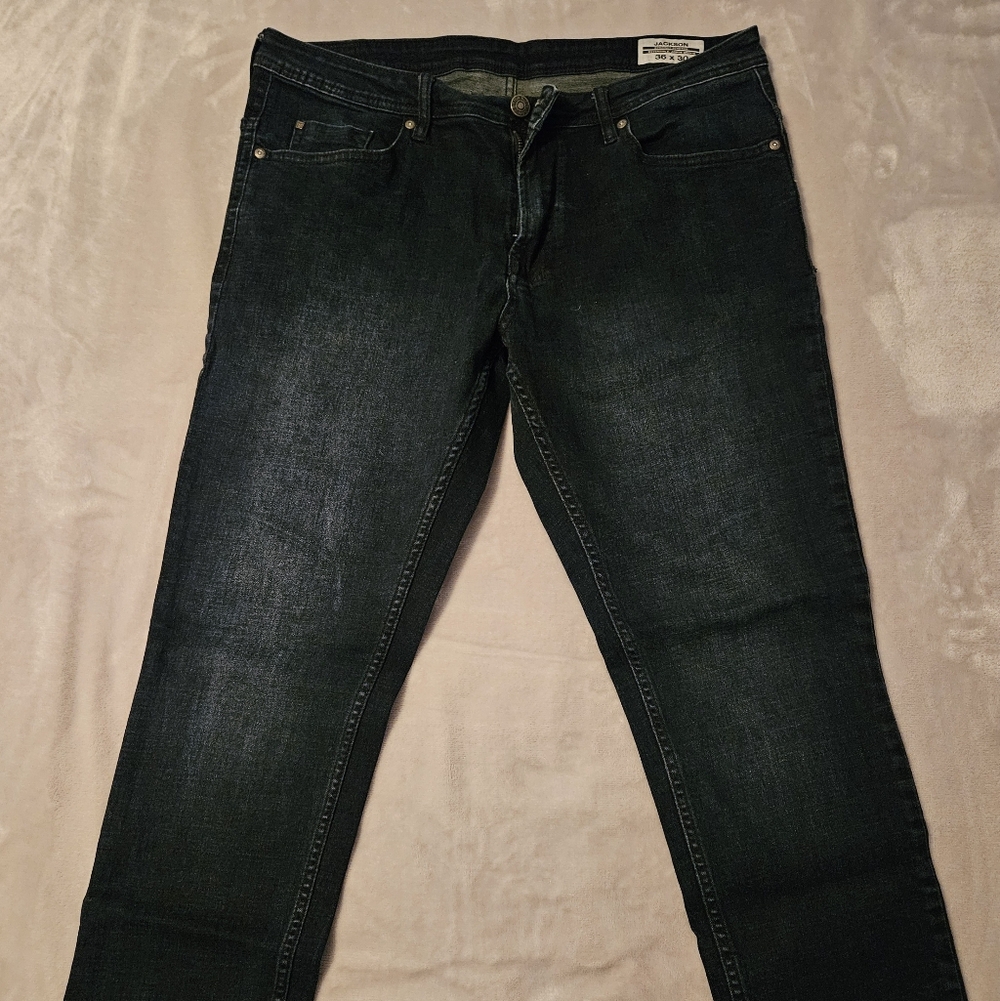 Buffalo - Men's Straight Stretch Jeans - 36x30 - Dark Blue